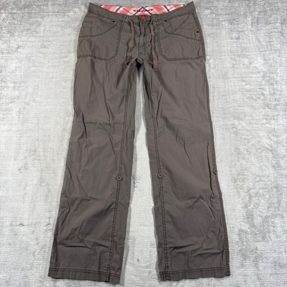 Bum Equipment Pants Womens 12 Brown Cargo Straight Leg Roll Tab Utility Y2K